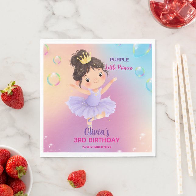 Purple Little Princess Ball Paper Napkin (Insitu)