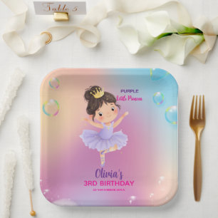 Purple Little Princess Ball Paper Plate