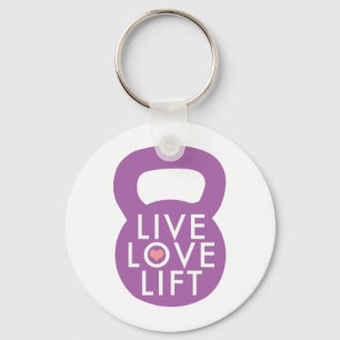 Purple "Live Love Lift" Key Ring