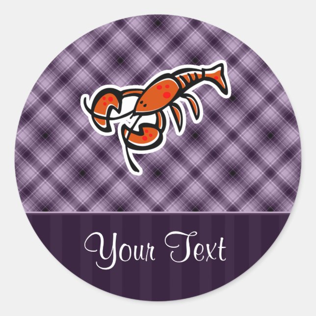 Purple Lobster Classic Round Sticker (Front)