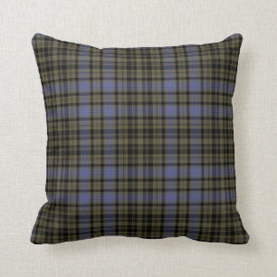 Purple Loden Green Black Tartan Plaid Cushion