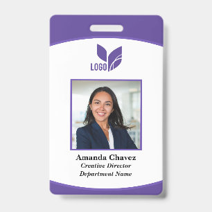 Purple Logo Business Employee Photo ID Badge