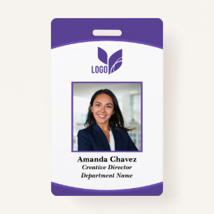 Purple Logo Business Employee Photo ID ID Badge
