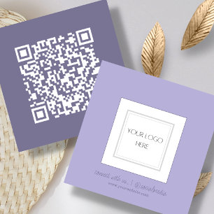  Purple   Logo   QR Code  Square Business Card