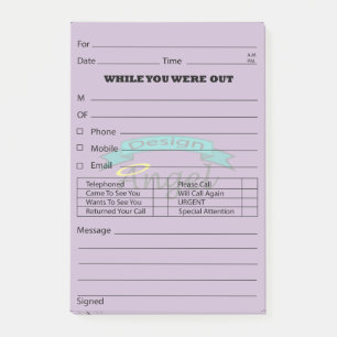 Purple Logo Watermark Phone Message Post It's Post-it Notes