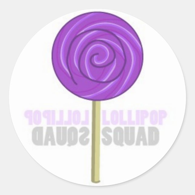 Purple Lollipop Classic Round Sticker (Front)