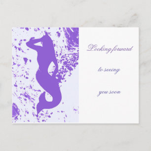 purple looking ahead mermaid postcard