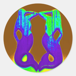 purple lookout mermaids classic round sticker