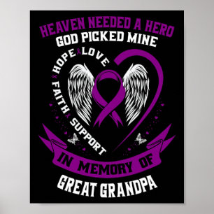 Purple Loss of my Great Grandpa Pancreatic Cancer Poster