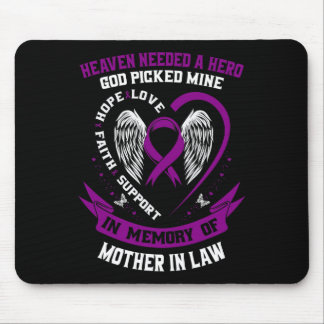 Purple Loss of my Mother In Law Pancreatic Cancer Mouse Mat