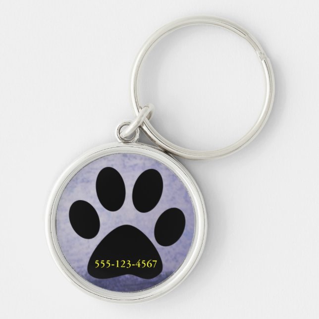 Purple Lost Dog Tag Key Ring (Front)