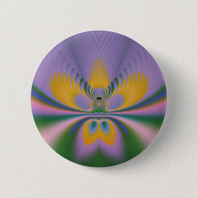 Purple Lotus 6 Cm Round Badge (Front)
