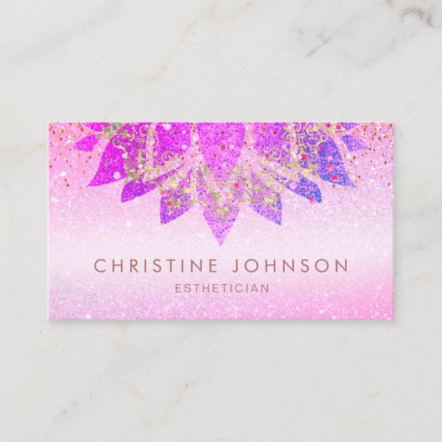 purple lotus design business card (Front)