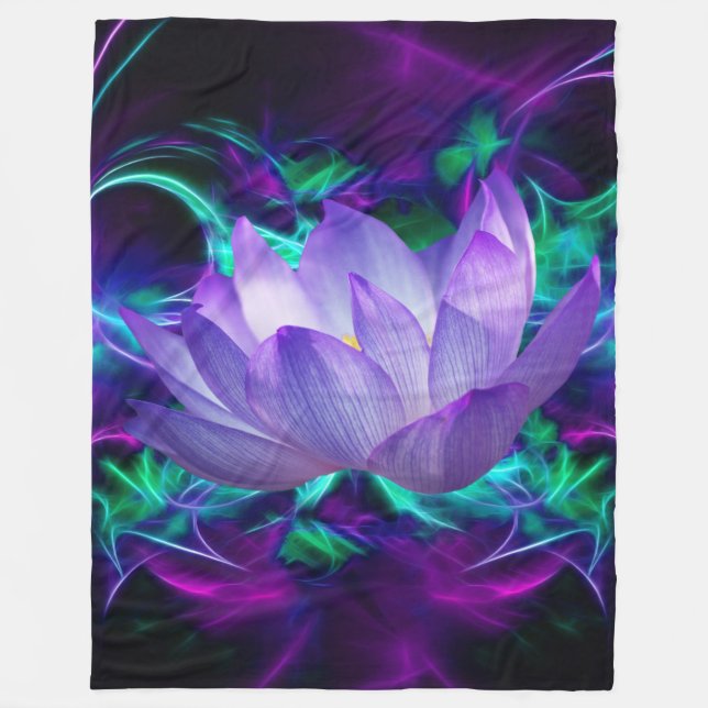 Purple lotus flower and its meaning fleece blanket (Front)