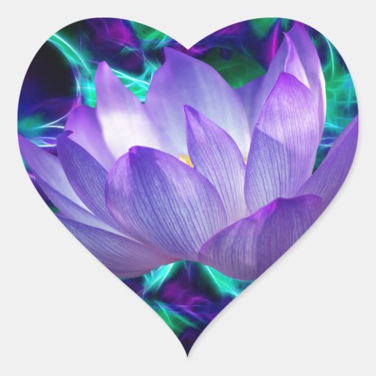 Purple Lotus Flower And Its Meaning Heart Sticker Zazzle Co Uk