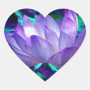 Purple lotus flower and its meaning heart sticker