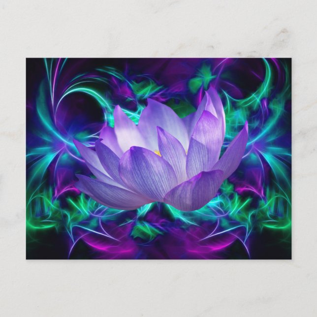 Purple lotus flower and its meaning postcard (Front)