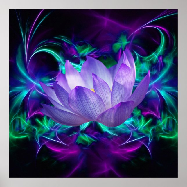 Purple Lotus flower and its meaning Poster (Front)