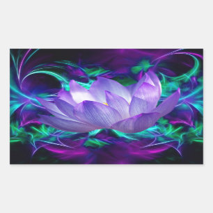Purple lotus flower and its meaning rectangular sticker