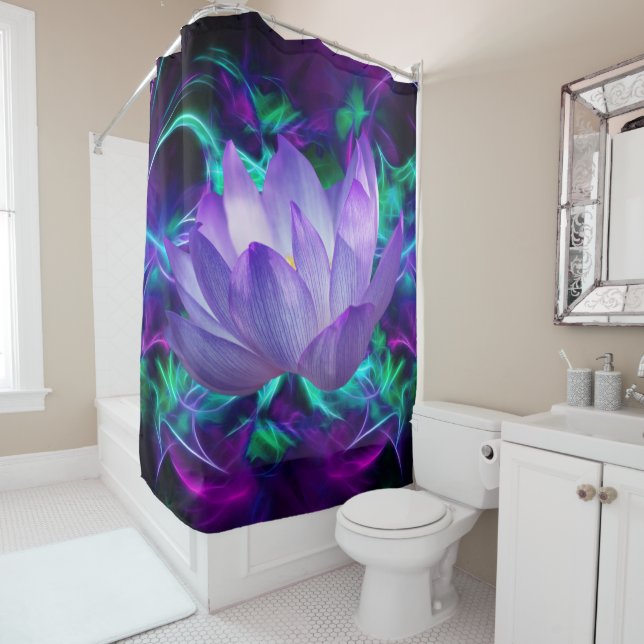 Purple lotus flower and its meaning shower curtain (In Situ)