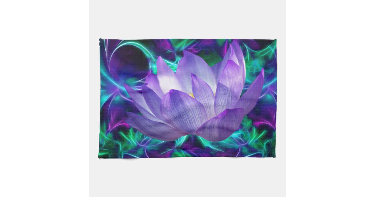 Purple lotus flower and its meaning tea towel | Zazzle.co.uk