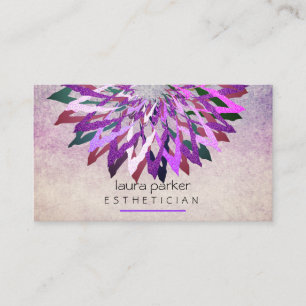Purple  Lotus Flower Beautician Yoga Instructor Business Card