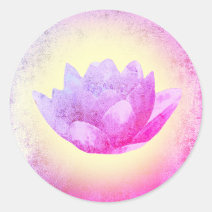 purple lotus flower classic round sticker