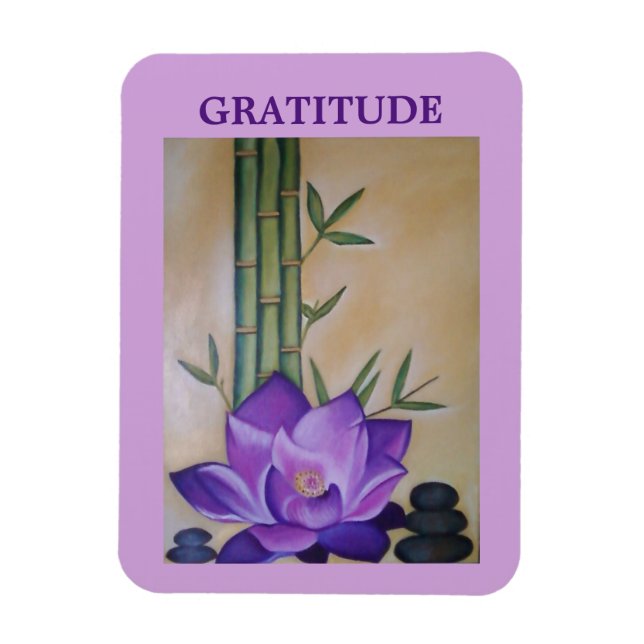Purple Lotus Flower Inspirational Magnet (Vertical)