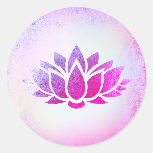 purple lotus flower logo classic round sticker (Front)