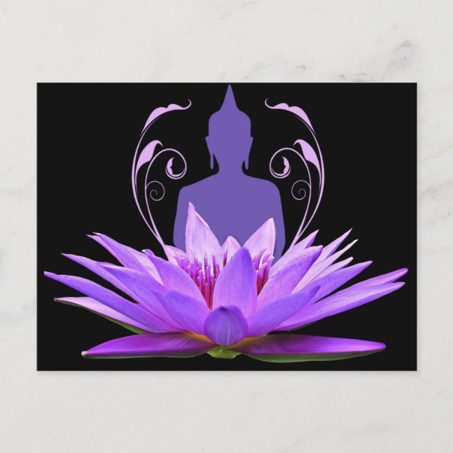 Purple Lotus Flower Meditation Postcard (Front)