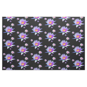 Purple Lotus Flower Pattern Fabric