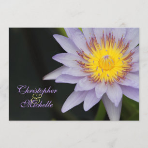 Purple Lotus Flower Wedding Invitation