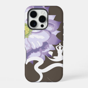 Purple Lotus Flower Yoga & Om/Aum Zen Calligraphy iPhone 16 Pro Case