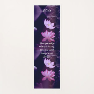 Purple Lotus Flowers Quote  Yoga Mat