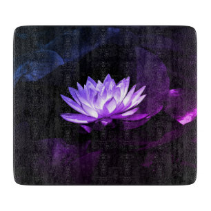 Purple Lotus Glass Cutting Board