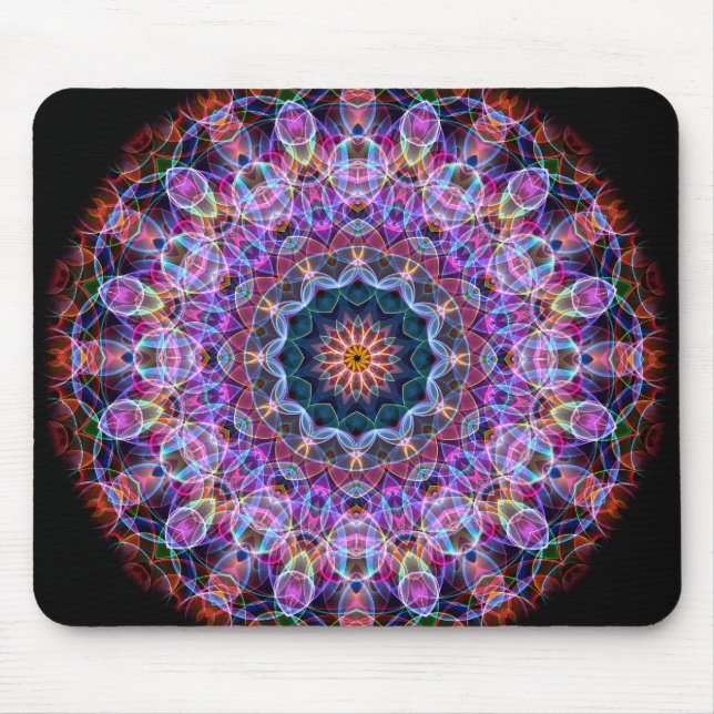 Purple Lotus kaleidoscope Mouse Mat (Front)