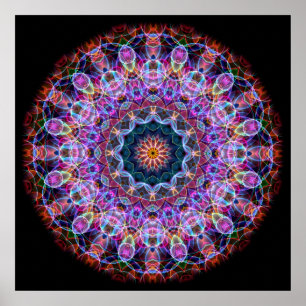 Purple Lotus kaleidoscope Poster