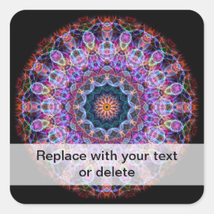 Purple Lotus kaleidoscope Square Sticker