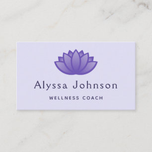 Purple Lotus Logo Wellness Coach Holistic Health Business Card
