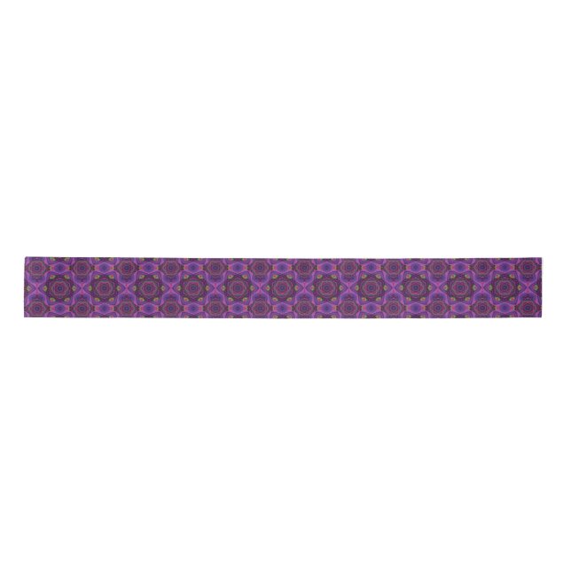 Purple Lotus Mandala Ribbon Satin Ribbon (Front)