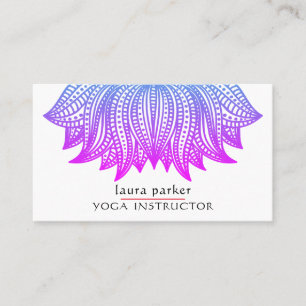 Purple Lotus Mandala Yoga Trainer Meditation Business Card