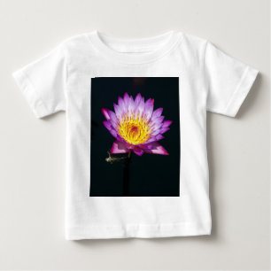 Purple Lotus Waterlily and Dragonfly Nymph T Shirt