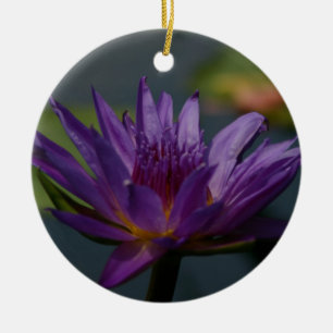 Purple Lotus Waterlily Flower Ceramic Tree Decoration