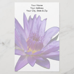 Purple Lotus Waterlily Stationery