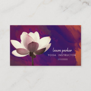 Purple Lotus Yoga Instructor Meditation Zen Paint Business Card