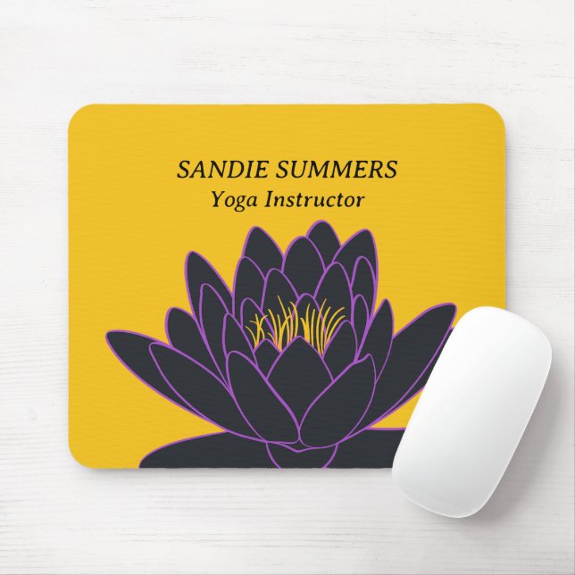 Purple Lotus Yoga Wellness Instructor Meditation   Mouse Mat (With Mouse)