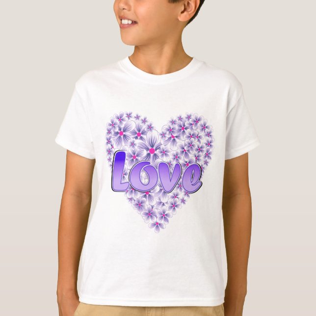 Purple Love and Daisies T-Shirt (Front)
