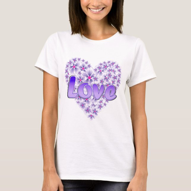 Purple Love and Daisies T-Shirt (Front)