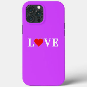 Purple LOVE and Heart iPhone 13 Pro Max Case