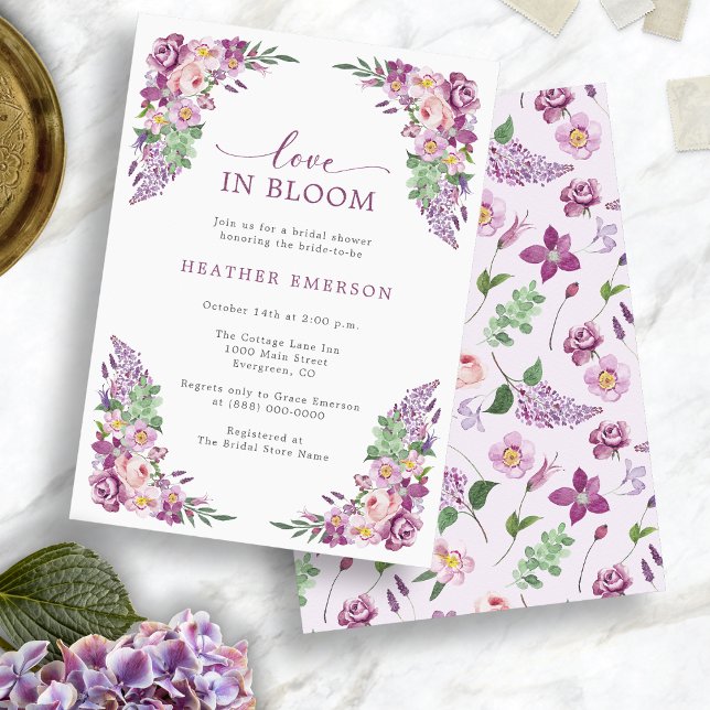 Purple Love Bridal Shower Invitation (Purple Love Bridal Shower Invitation
)